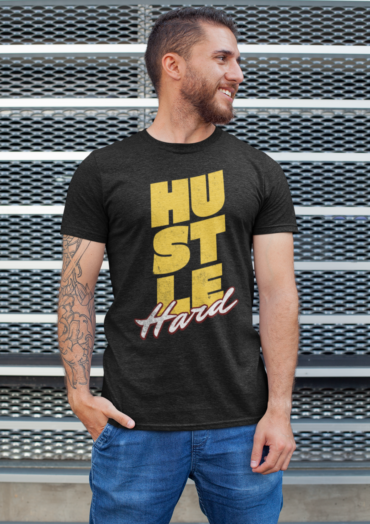 Hustle Hard | Premium 180 GSM Cotton Tee