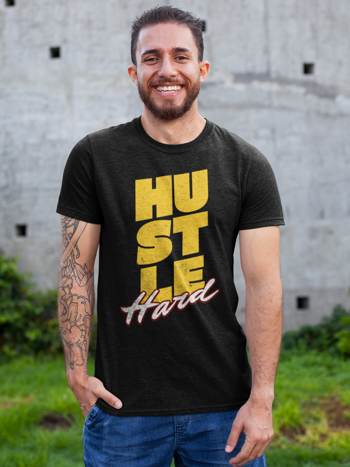 Hustle Hard | Premium 180 GSM Cotton Tee